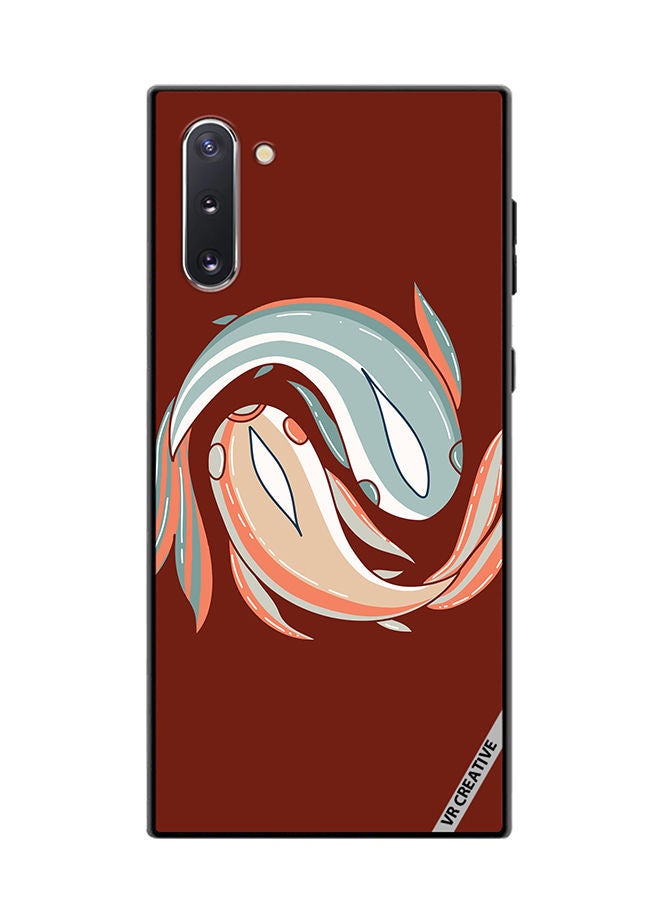 VR CREATIVE Protective Case Cover For Samsung Galaxy Note10 5G Japanese Stylized Colored Fish In Orange And Blue Design Multicolour - Image 1