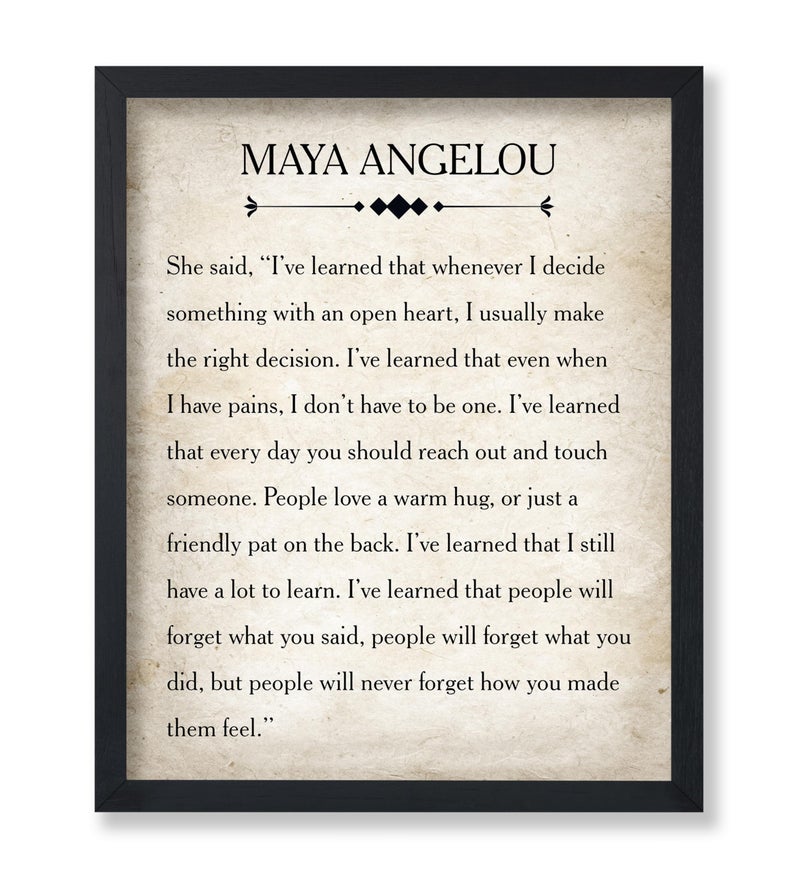 Poster Master Maya Angelou Poster - People Will Never Forget Print - Motivational Quote Art - Inspiring Gift for Men, Women - Perfect Decor for Bedroom, Living Room, Office - 8x10 UNFRAMED Wall Art - Image 1