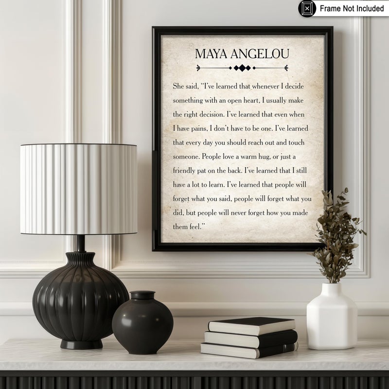 Poster Master Maya Angelou Poster - People Will Never Forget Print - Motivational Quote Art - Inspiring Gift for Men, Women - Perfect Decor for Bedroom, Living Room, Office - 8x10 UNFRAMED Wall Art - Image 3