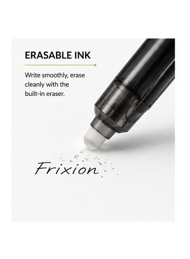 PILOT FriXion Ball Knock Erasable Gel Pen LFBK-23EF-B, 0.5 mm, Black, Gel Ink, 1 pen for drafting - Image 3