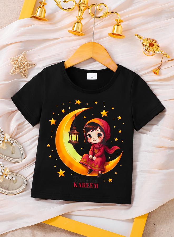 Take Two Girls Black Ramadan Kareem Graphic T-Shirt - Image 1