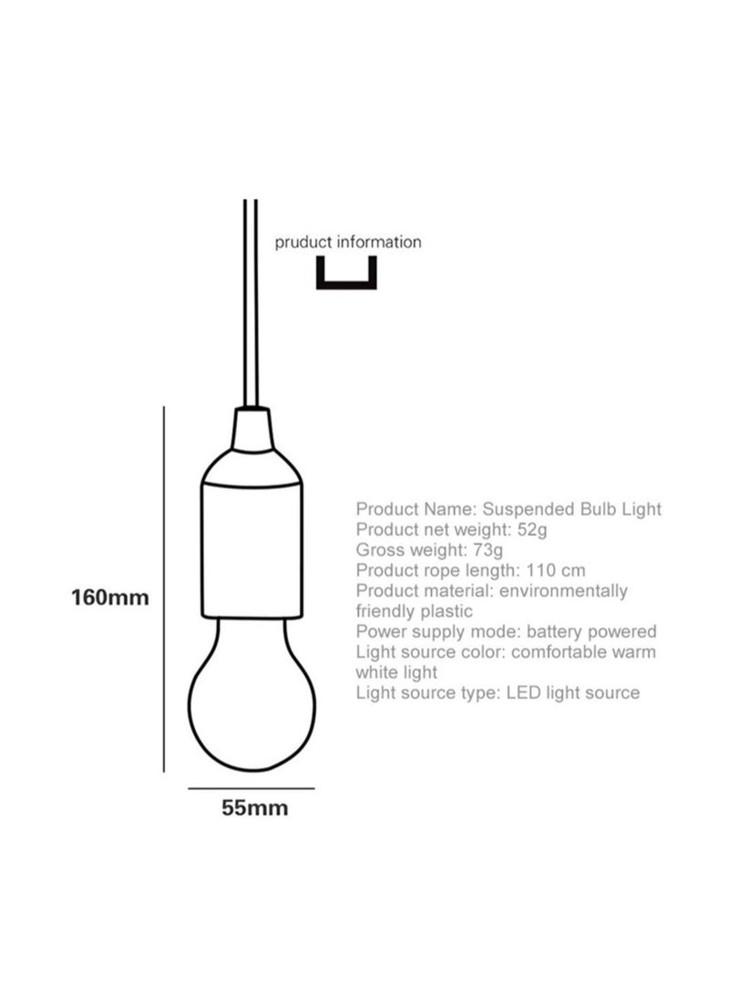 KASTWAVE 8 Pack LED Pull Cord Light Bulb, Portable Hanging Bright Light Bulbs, Suitable for Festival, Wedding, Camping, BBQ, Garden Parties - Image 5