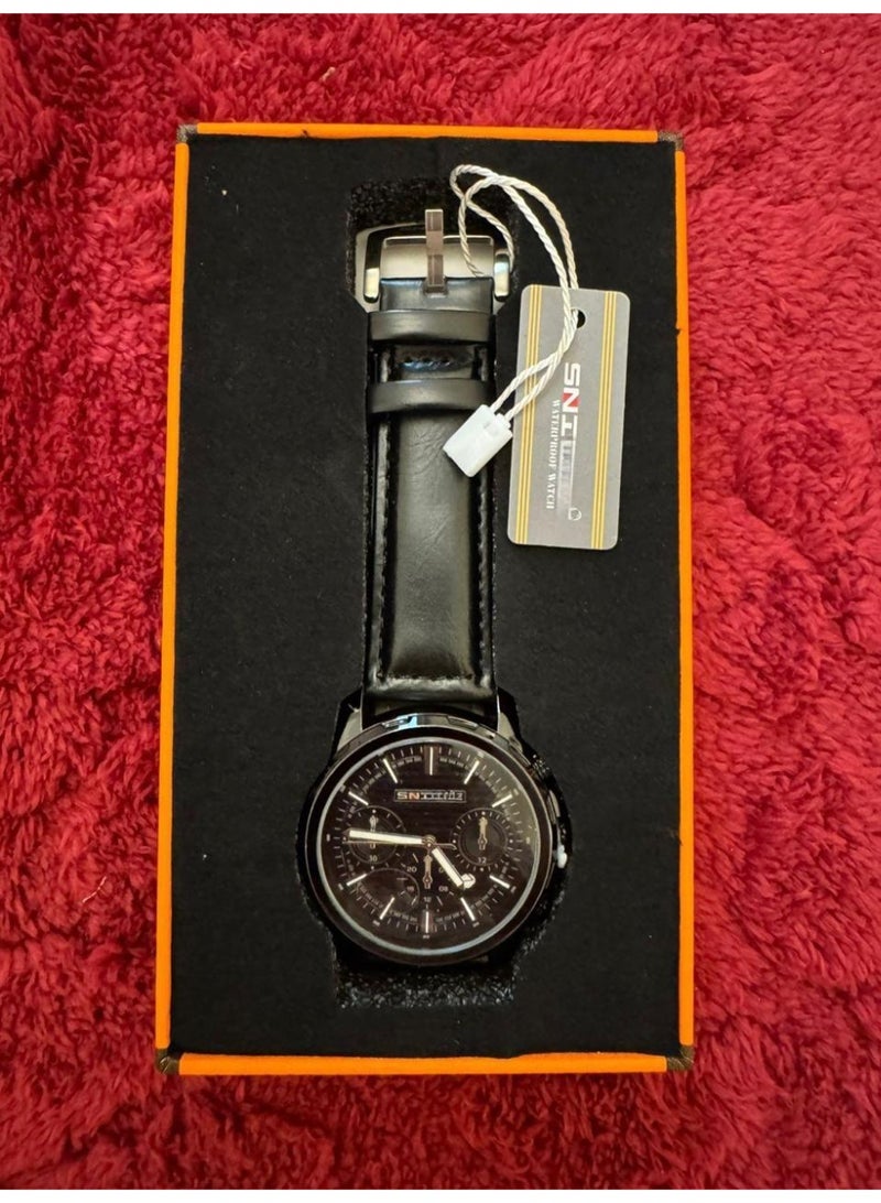 Stealth Black Chronograph Men Watch - Image 1