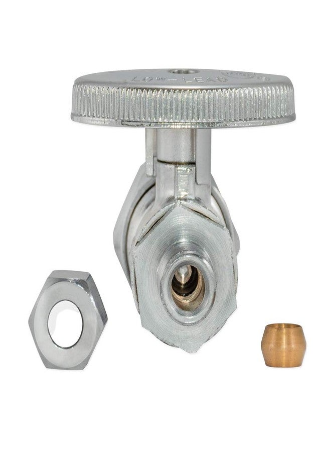 إيست مان صمام إيقاف مستقيم ربع دورة من إيستمان مع آلية كرة نحاسية، مدخل ضغط قطر خارجي 5/8 بوصة × مخرج ضغط قطر خارجي 1/4 بوصة، مطلي بالكروم، 10753LF - Image 4