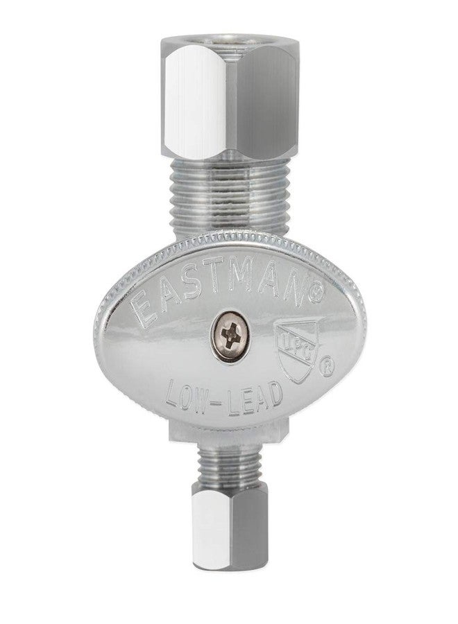 إيست مان صمام إيقاف مستقيم ربع دورة من إيستمان مع آلية كرة نحاسية، مدخل ضغط قطر خارجي 5/8 بوصة × مخرج ضغط قطر خارجي 1/4 بوصة، مطلي بالكروم، 10753LF - Image 3