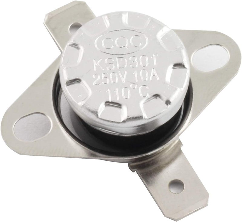 RuiLing 5-Pack KSD301 110 Degrees Centigrade Thermostat Thermal Control Switch 250V 10A Normally Closed NC Thermostat Temperature Switch - Image 2