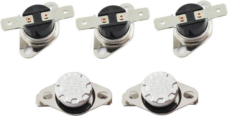 RuiLing 5-Pack KSD301 110 Degrees Centigrade Thermostat Thermal Control Switch 250V 10A Normally Closed NC Thermostat Temperature Switch - Image 1
