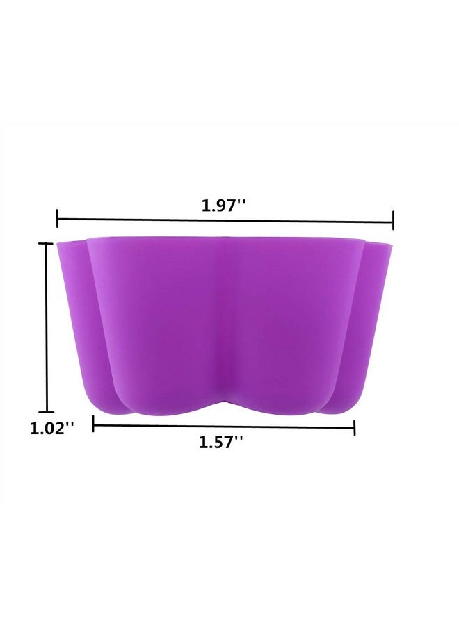 Mirenlife Reusable And Non-Stick Mini Silicone Baking Cups/Muffin Cups/Mini Cupcake Liners/Mini Chocolate Holders/Truffle Cups -24 Pack-6 Vibrant Colors Flower  - Image 4