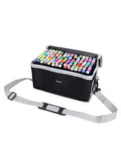 Touch 120pcs Dual Tip Markers Set, Assorted Colors Stylish Black Body with Black Cloth Bag  - Image 1