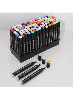 Touch 120pcs Dual Tip Markers Set, Assorted Colors Stylish Black Body with Black Cloth Bag  - Image 4