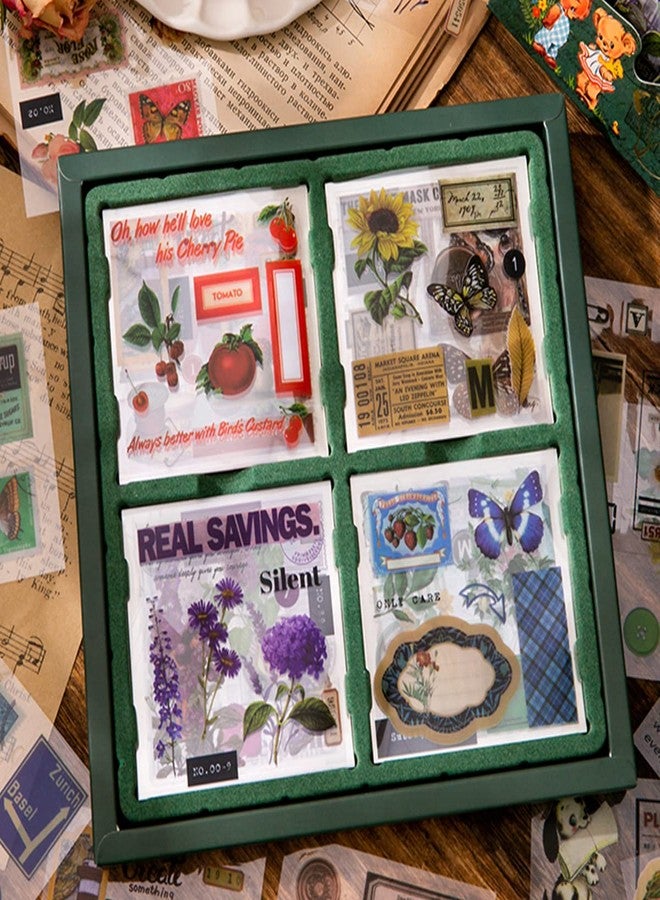 SIBLYMONA Vintage Fairy Stickers 640Pcs Transparent Stickers, Floral Butterfly Designs for Scrapbooking Journaling, Junk Journal Supplies, Cottagecore Rub On Transfers Crafts (Poetry of Fabrics) - Image 4