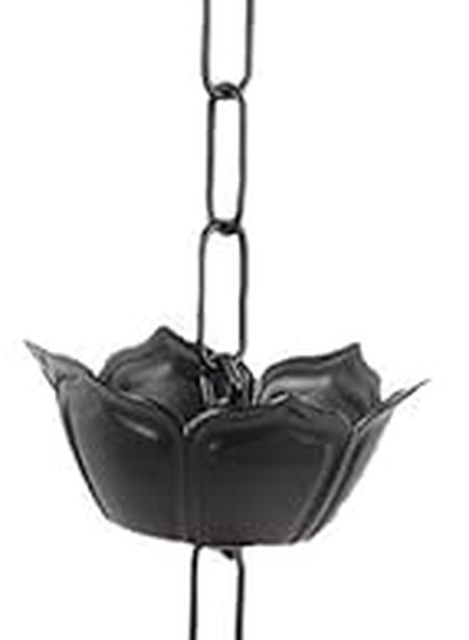 سلسلة مطر من سبائك الألومنيوم مقاس C باللون الأسود مزخرفة لمزراب المطر بطول 3 أقدام - Image 2