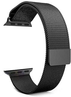 AMERTEER Magnetic Milanese Loop Stainless Steel Metal Strap For Apple Watch 42mm (Black)