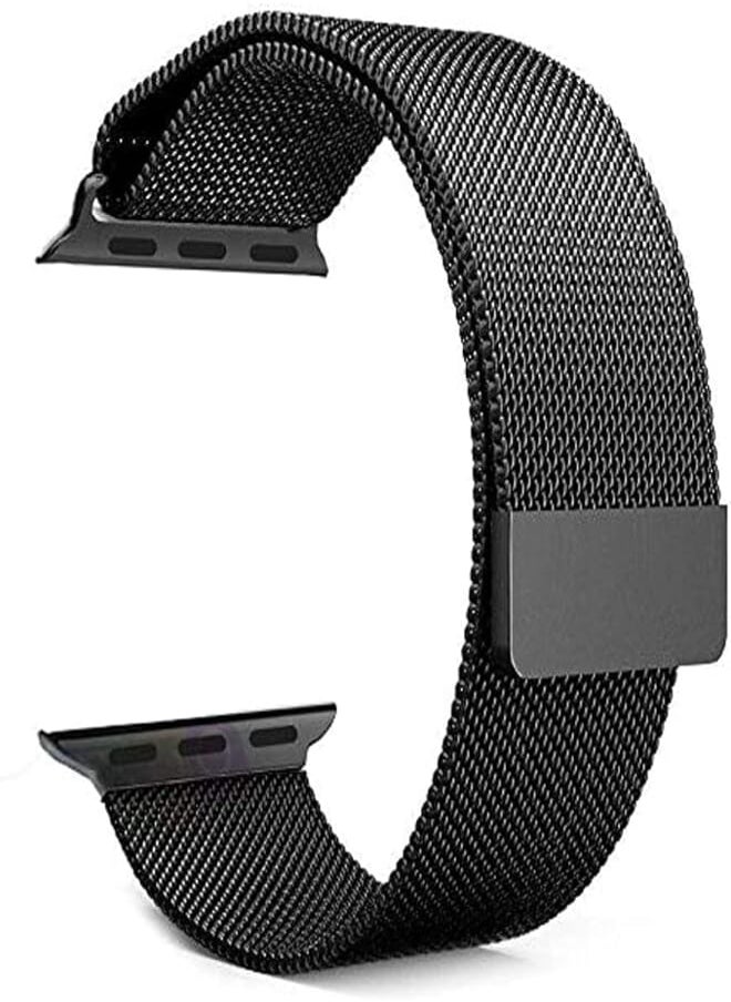 Generic - AMERTEER Magnetic Milanese Loop Stainless Steel Metal Strap For Apple Watch 42mm (Black) - Image 1