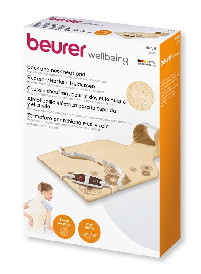Beurer HK 58 Cosy Back & Neck Heat Pad | Formfitting Design with Adjustable Fasteners | 6 Temperature Settings | Machine-Washable Material - Image 4