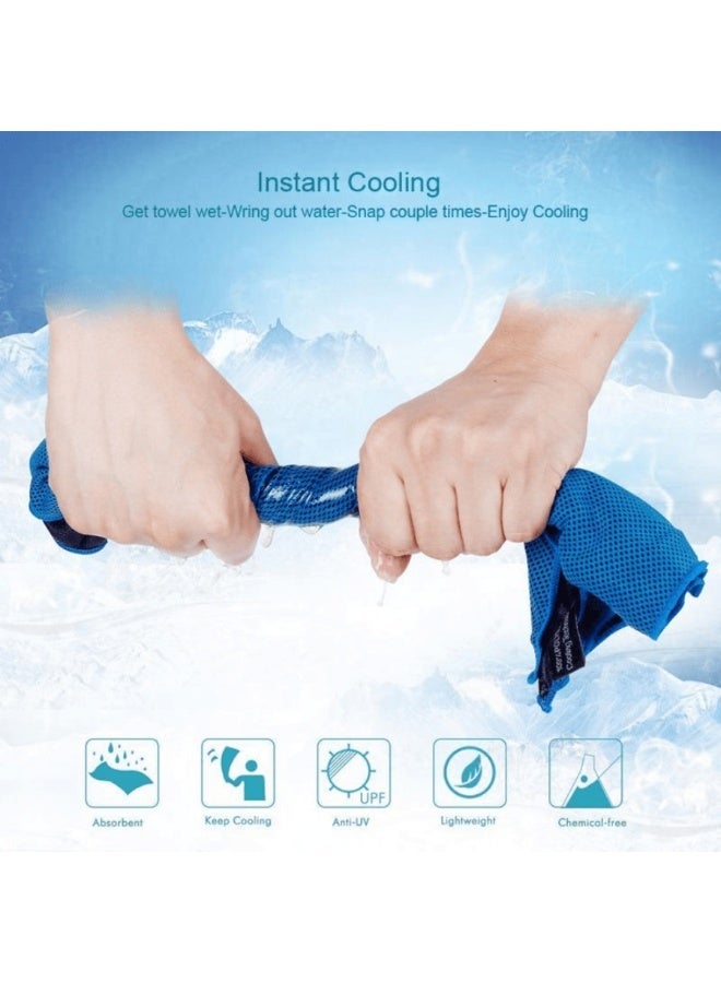 5PCS Cooling Towel Set 80x30cm - Instant Ice Cold Breathable Mesh Towel, Quick Dry Cooling Scarf, Random 5 Colors - Image 5