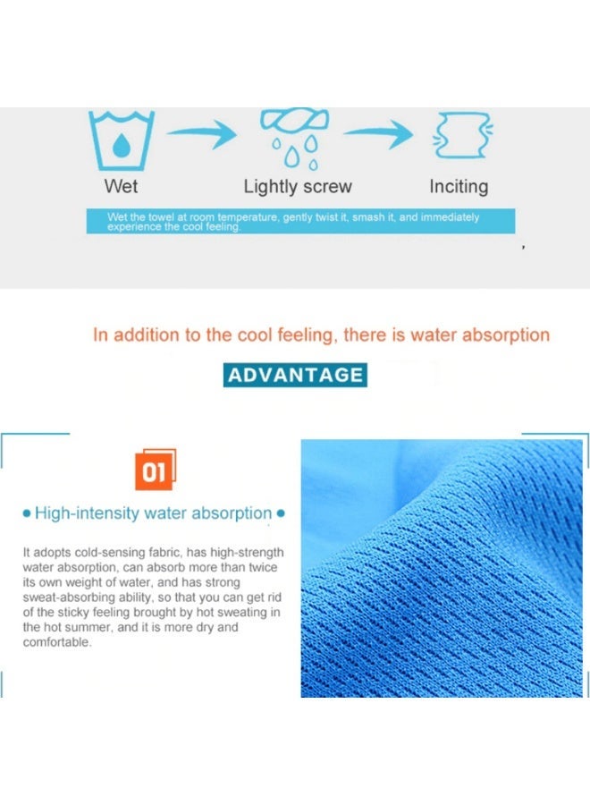 5PCS Cooling Towel Set 80x30cm - Instant Ice Cold Breathable Mesh Towel, Quick Dry Cooling Scarf, Random 5 Colors - Image 3