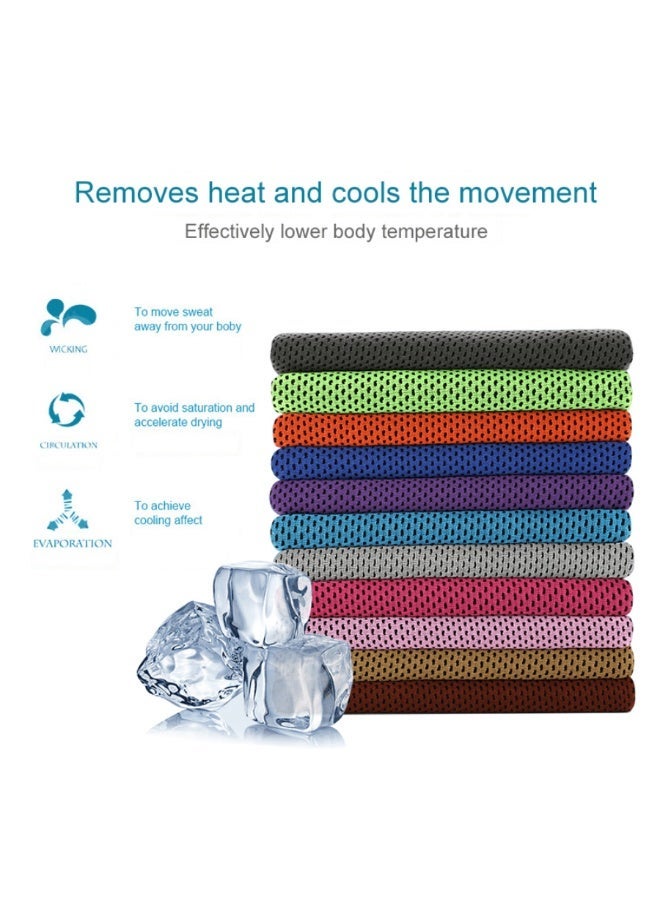 5PCS Cooling Towel Set 80x30cm - Instant Ice Cold Breathable Mesh Towel, Quick Dry Cooling Scarf, Random 5 Colors - Image 4