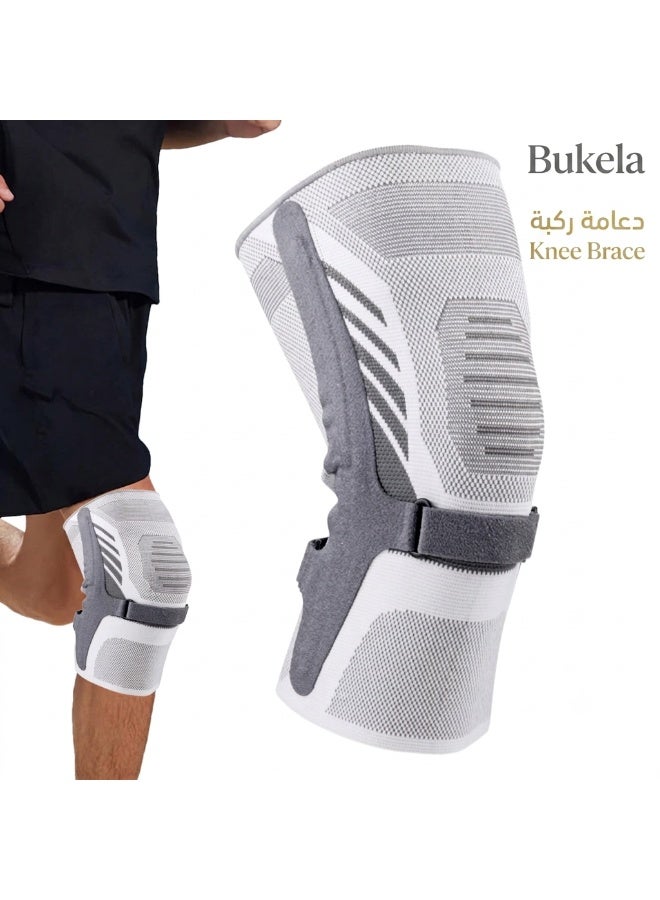 Bukela Medical Knee Brace for Men & Women with Side Stabilizers Compression Support - Arthritis & Joint Pain Relief, Meniscus Tear Protection for Workout & Sports, Knee Supporter for Basketball - Image 1