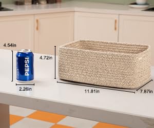 OIASKET 6 Pack Storage Baskets for Shelves, Small Baskets for Shelves, Cute Decorative Storage Bins, Organizer Basket for Gifts Empty, 11.8''Lx7.8''Wx4.7''H-Brown - Image 3