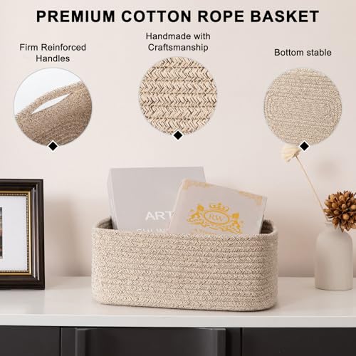OIASKET 6 Pack Storage Baskets for Shelves, Small Baskets for Shelves, Cute Decorative Storage Bins, Organizer Basket for Gifts Empty, 11.8''Lx7.8''Wx4.7''H-Brown - Image 5