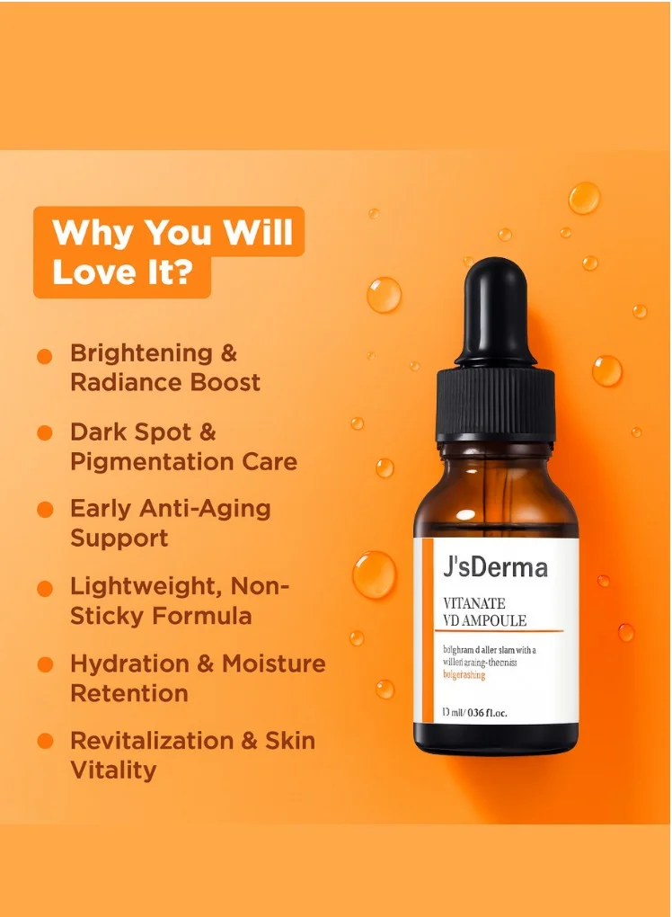 J'sDerma 5% Niacinamide and Vitamin C Face Serum for Skin Brightening Vitanate VD Ampoule 15ml