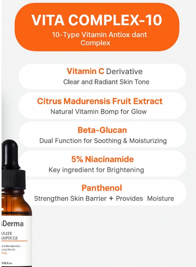 J'sDerma 5% Niacinamide and Vitamin C Face Serum for Skin Brightening Vitanate VD Ampoule 15ml - Image 3