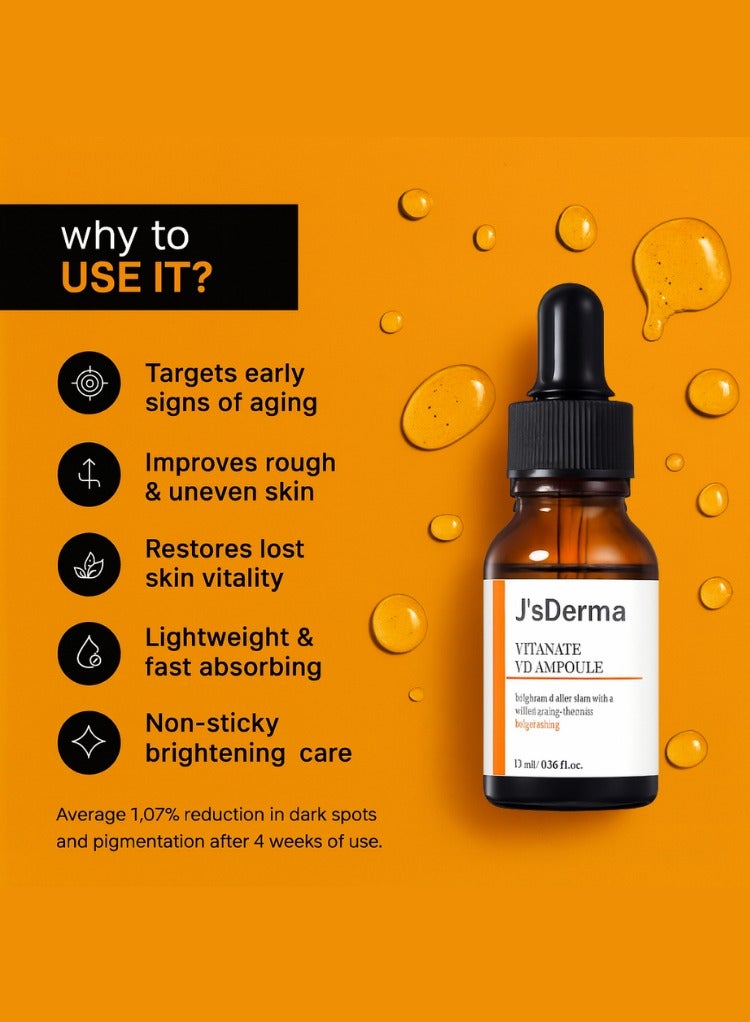 J'sDerma 5% Niacinamide and Vitamin C Face Serum for Skin Brightening Vitanate VD Ampoule 15ml - Image 4