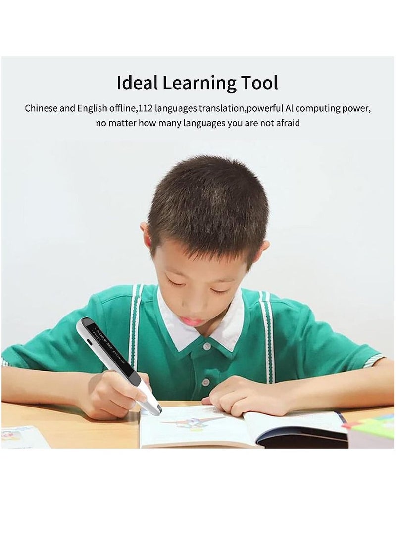 Scan Reader Translation Pen 112 Languages Portable Translator OCR Scanner Text to Speech Smart Recording Text Except For Learning Dyslexia, Meeting Recording