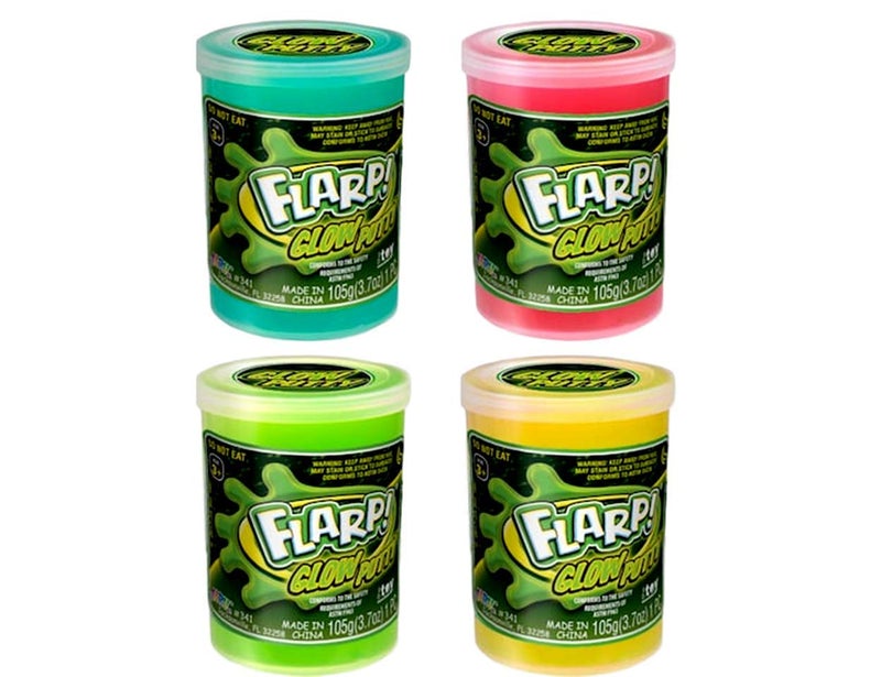 Ja-Ru Flarp Putty Glow in The Dark Scented Noise Putty (1 Unit Assorted Color) by JA-RU. Squishy Shine Neon Colors  Noise Putty Slime  ADHD Autism Stress Toy Party Favor Toys Kids Boys & Girls 341-1A - Image 2