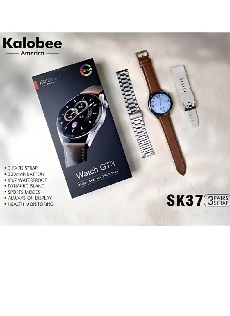 Kalobee SK 37 Full AMOLED Screen Smart Watch with 3 Strap and Wireless Charging  - Image 2