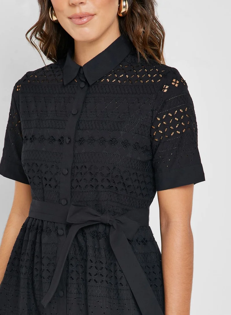 Reserved Broderie Shirt Dress