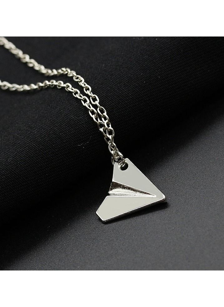 Satinior - Paper Airplane Element Titanium Steel Necklace - Image 1