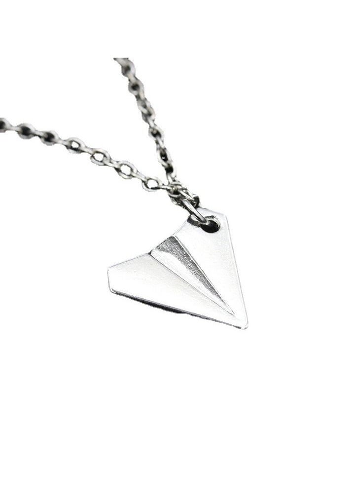 Satinior - Paper Airplane Element Titanium Steel Necklace - Image 1