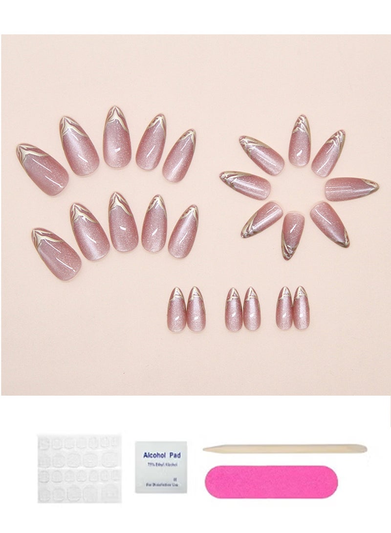 أورافلي مجموعة أظافر قابلة للارتداء مكونة من 24 قطعة، أظافر صناعية، أظافر أوروبية وأمريكية، متعددة الاستخدامات، قابلة للفصل، لا تؤذي الأظافر، الأظافر النهائية مناسبة للفتيات - Image 2