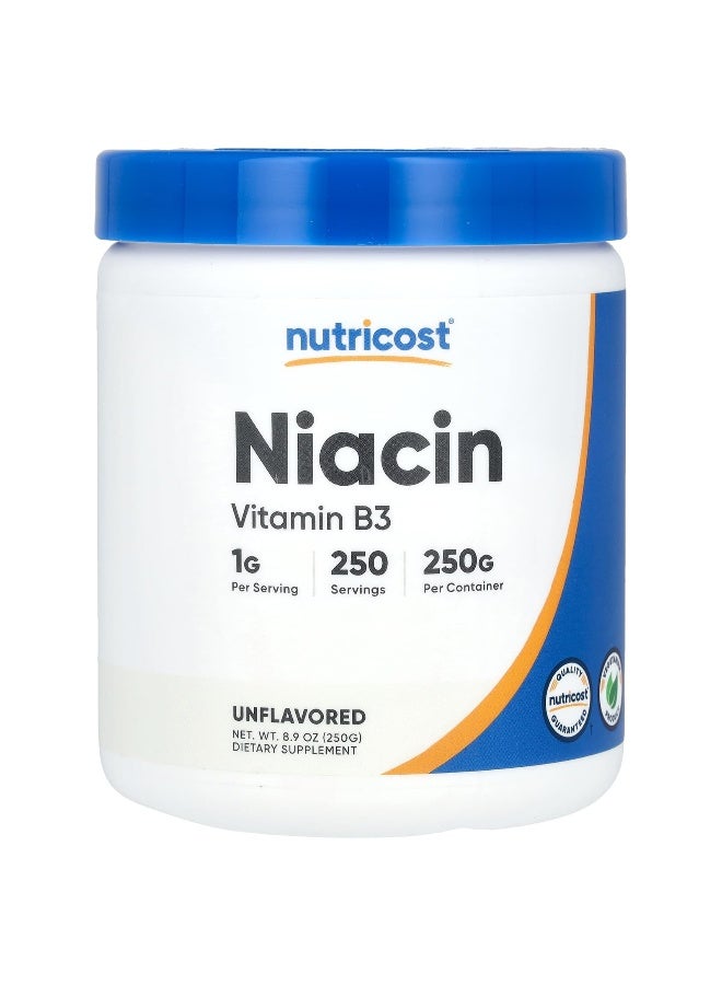 Nutricost, Niacin, Unflavored, 8.9 oz (250 g) (Packaging may vary) - Image 1