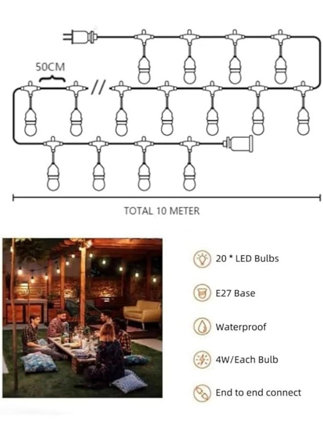 كابل إضاءة LED خارجي مقاوم للماء بطول 10 م - Image 3