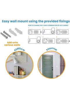 Y&D Key Safe Storage Cabinet with 3 Digit Combination Lock 20 Fixings and Tags Included Wall Mounted Security Solution for your Home or Office  - Image 3