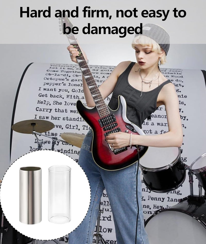 Indusoire 2 Pcs Guitar Slide Set, Guitar Accessories, Guitar Slide Ring and Bottleneck Slide for Electric and Acoustic Guitar, Professional Sound for Practice Sessions and Live Performances - Image 4
