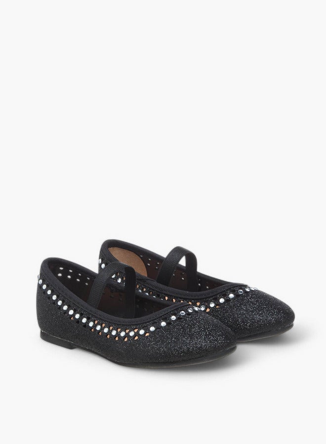 Flora Bella By Shoexpress Embellished Ballerina Shoes with Elastic Closure  - Image 1