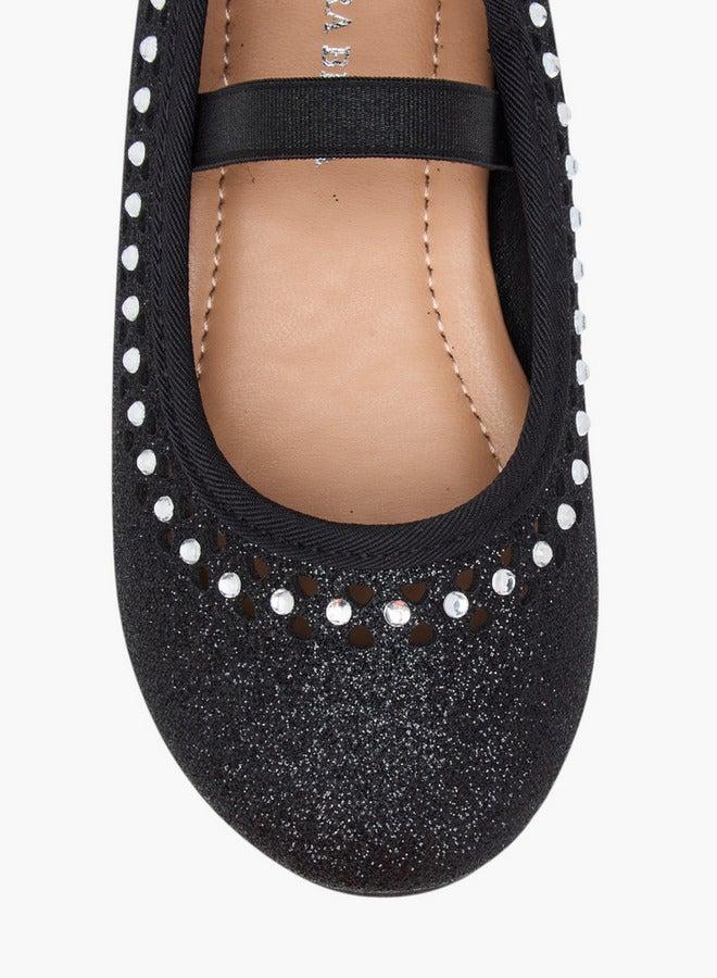 Flora Bella By Shoexpress Embellished Ballerina Shoes with Elastic Closure - Image 4