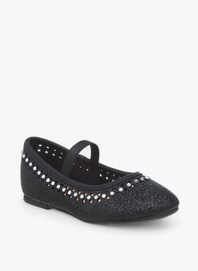 Flora Bella By Shoexpress Embellished Ballerina Shoes with Elastic Closure
