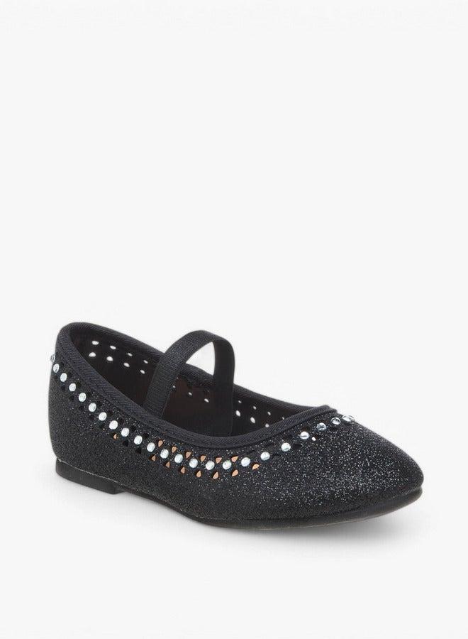 Flora Bella By Shoexpress Embellished Ballerina Shoes with Elastic Closure - Image 1