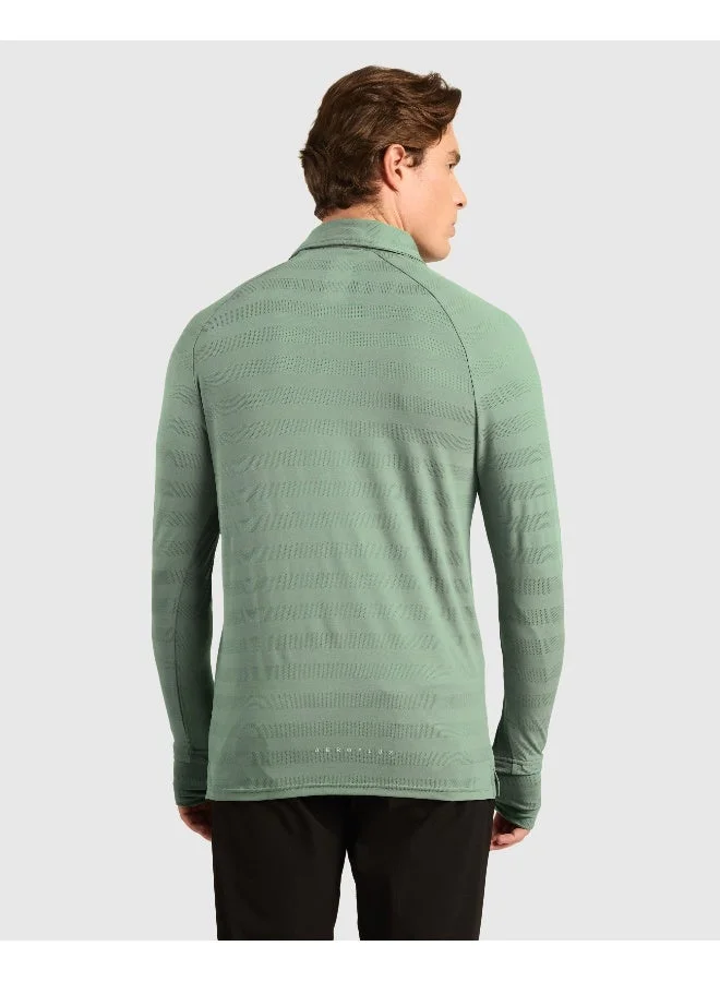 ماسلميند تيشيرت بولو كلاسيك مخطط للرجال بياقة ذاتية وفتحات إبهام قابلة للسحب، مضاد للروائح، مضاد للميكروبات، سريع الجفاف، قماش فائق النعومة يسمح بالتهوية مع مرونة رباعية الاتجاهات، خفيف الوزن لراحة طوال اليوم