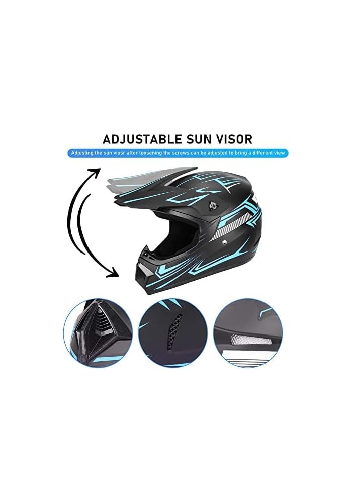Yesmotor خوذة موتوكروس للأطفال من Yesmotor مجموعة كاملة مع قفازات ونظارات وقناع - معتمدة من DOT - Image 4