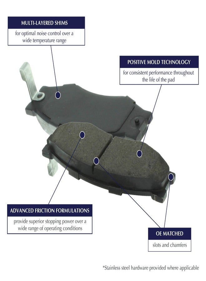 Centric Parts Centric 105.05370 POSI-QUIET Automotive Front/Rear Brake Pads for Select Acura, Honda, Suzuki Model Years - Image 4