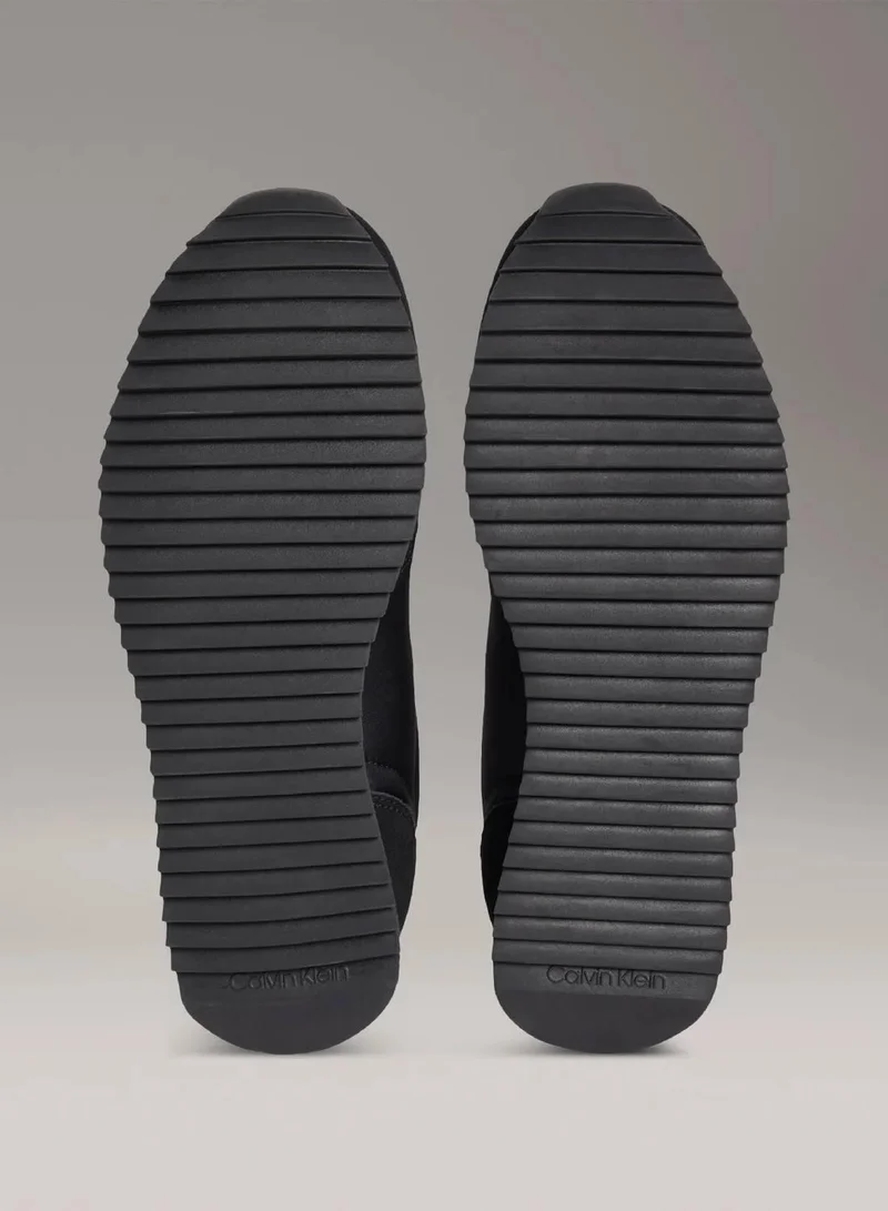 Calvin Klein Jeans Black/Bright White Leather Trainers for Women | Best Price UAE