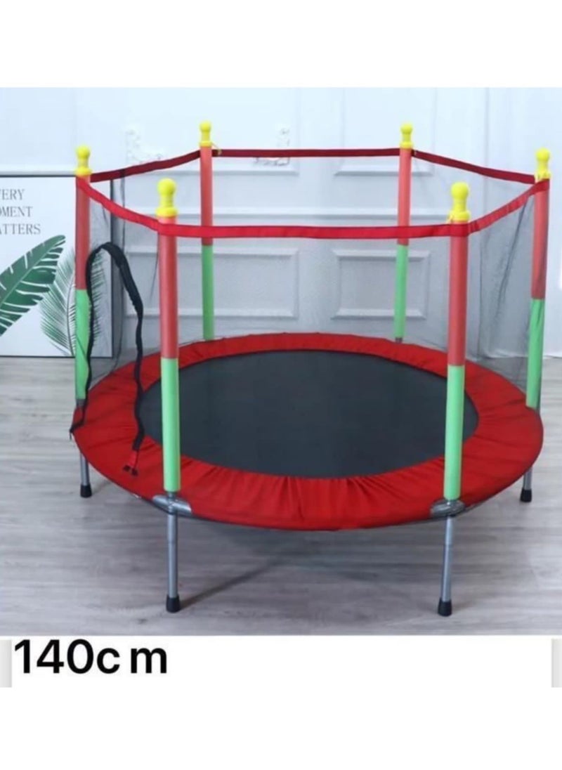 Generic Mini Round Trampoline With Nets Indoor Trampoline Kids Trampoline Indoor soft play park height 122 cm and length 140cm  - Image 1