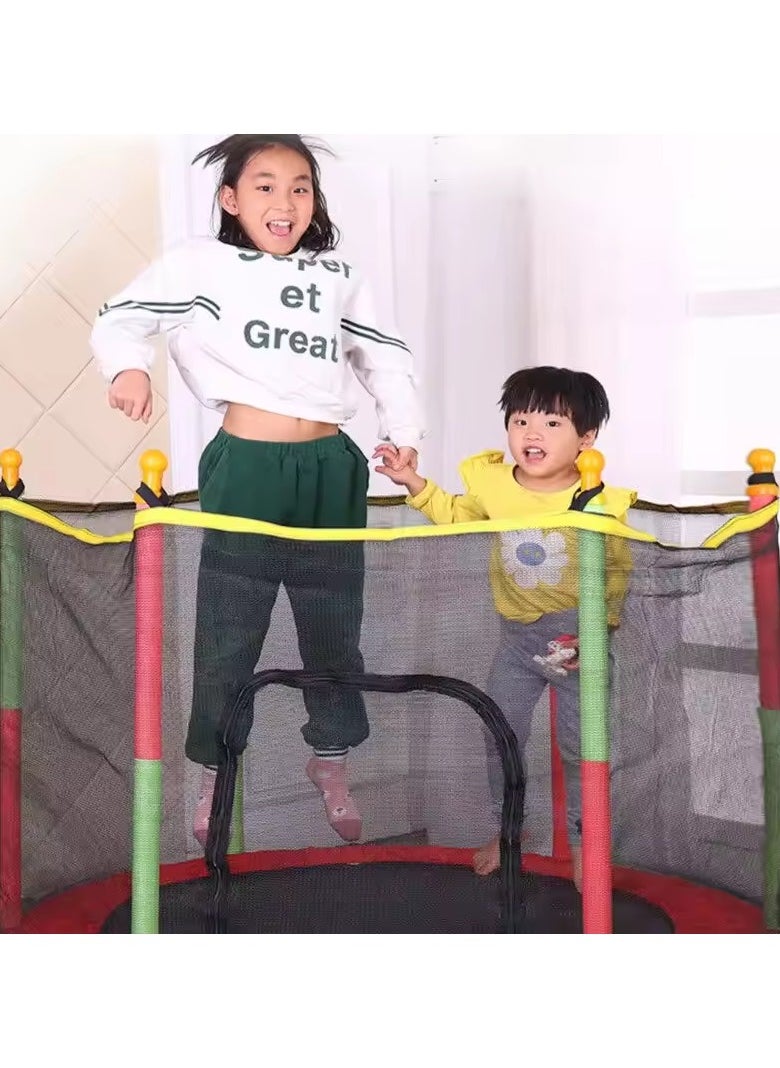Generic Mini Round Trampoline With Nets Indoor Trampoline Kids Trampoline Indoor soft play park height 122 cm and length 140cm  - Image 2