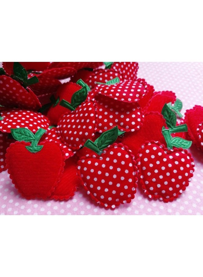 YYCRAFT Pack Of 50 Red 1.5" Dots Padded Apple X Mas Appliques - Image 3
